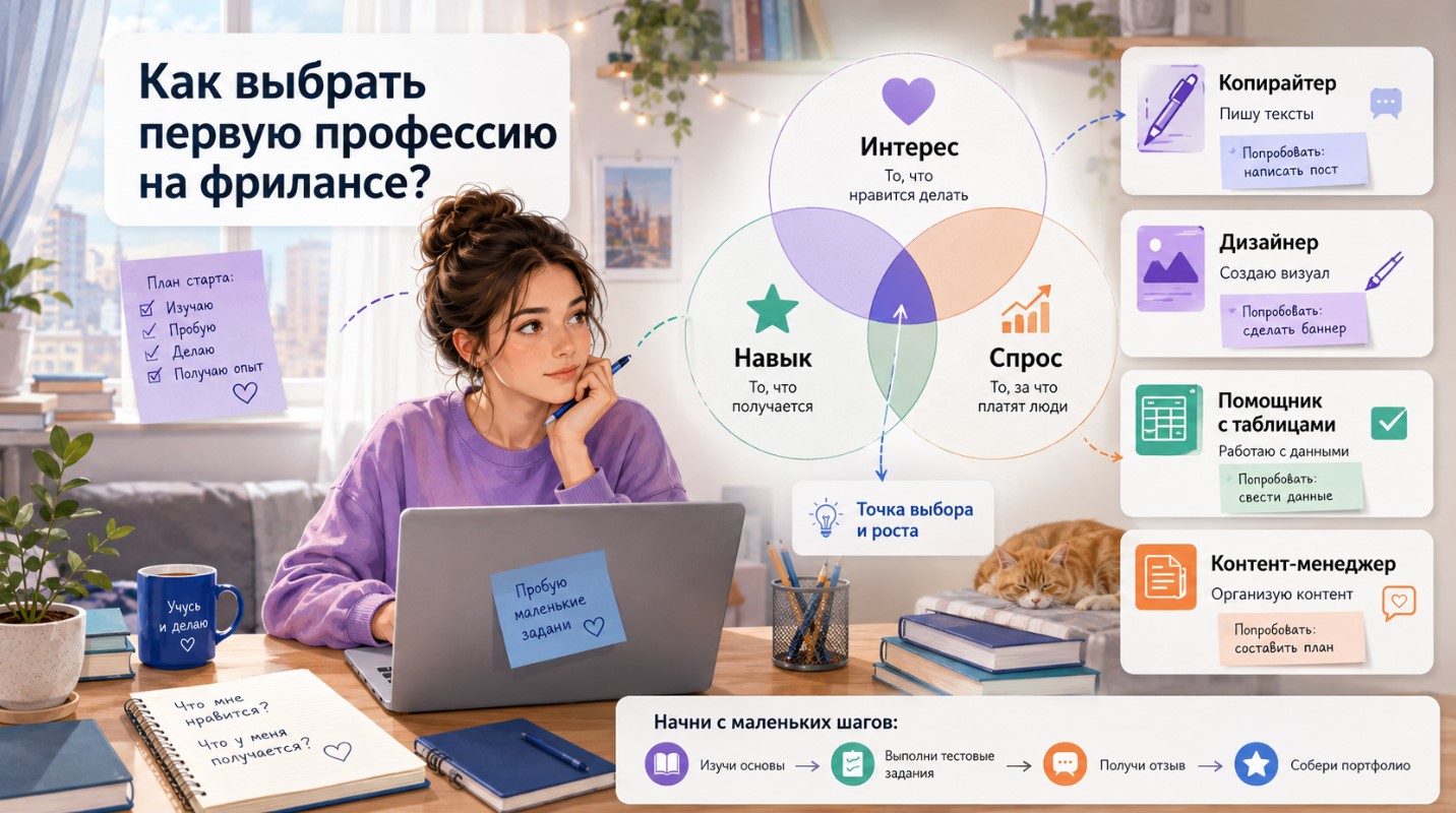 Как выбрать первую профессию для фриланса по интересам, навыкам и спросу