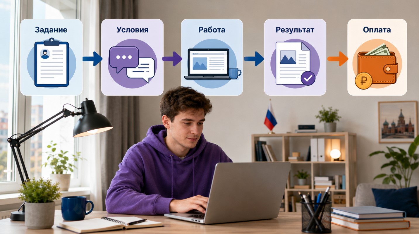 Этапы работы фрилансера с заказчиком от получения задания до оплаты