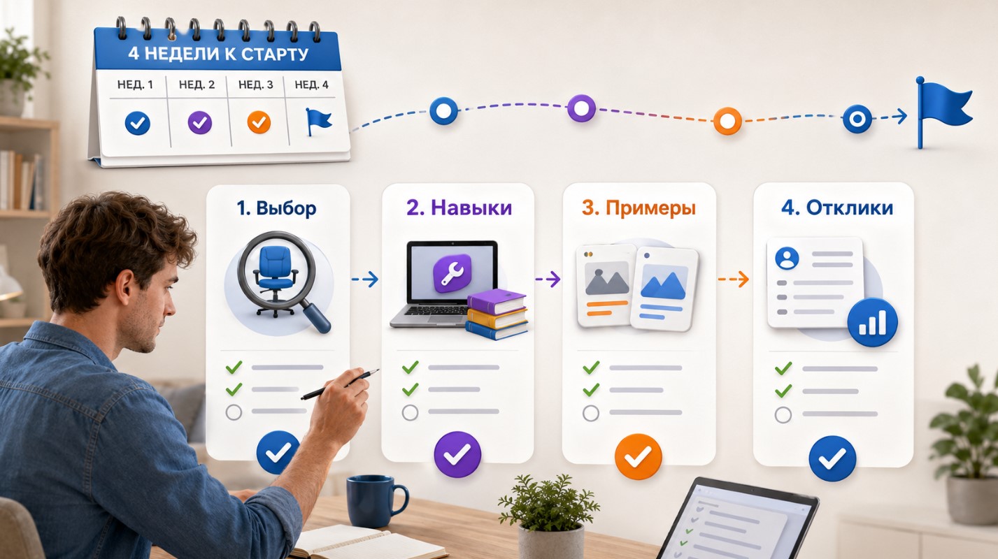 Пошаговый план выхода на удалённую работу с нуля за четыре недели