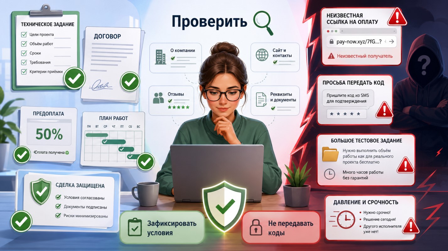 Проверка заказчика и признаки мошенничества при удалённой работе