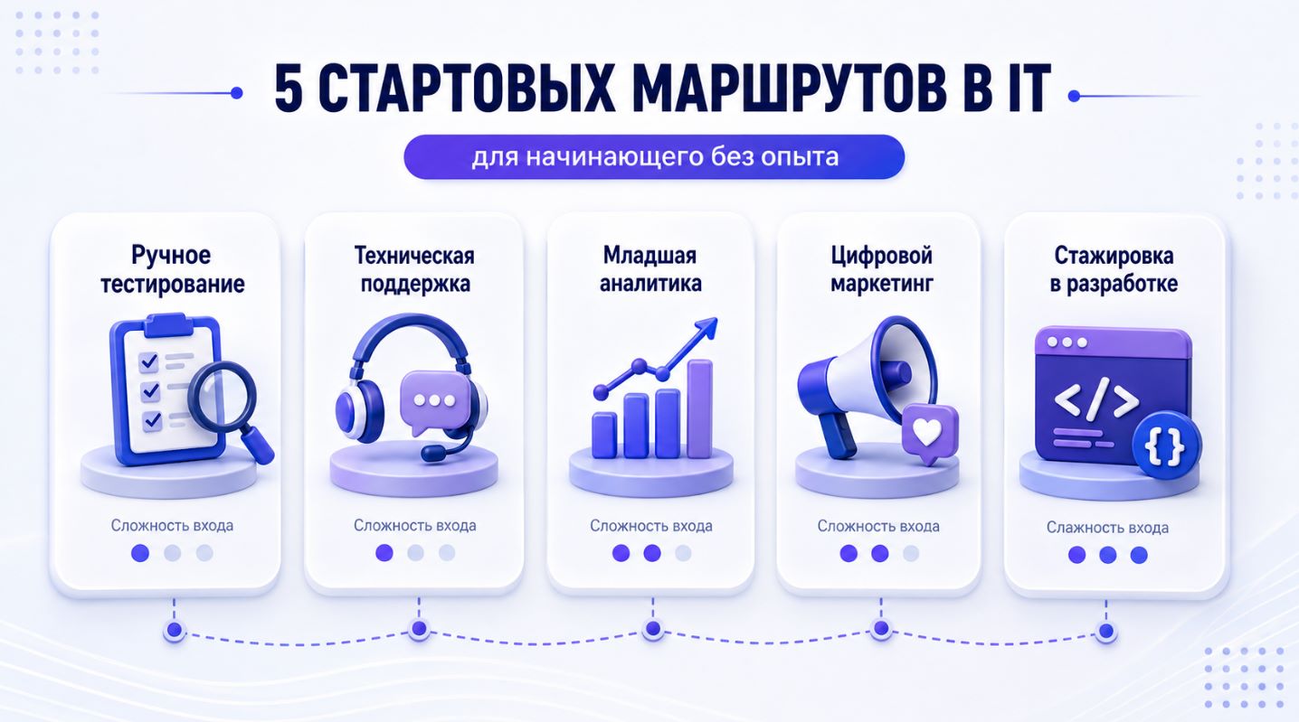 Стартовые IT-профессии для новичков без опыта