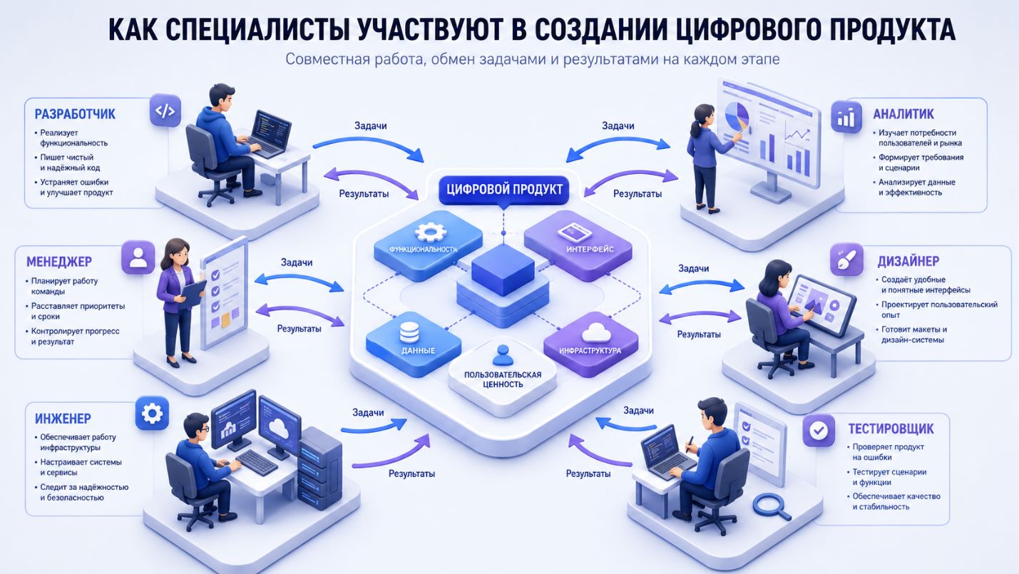 Роли IT-специалистов в создании цифрового продукта