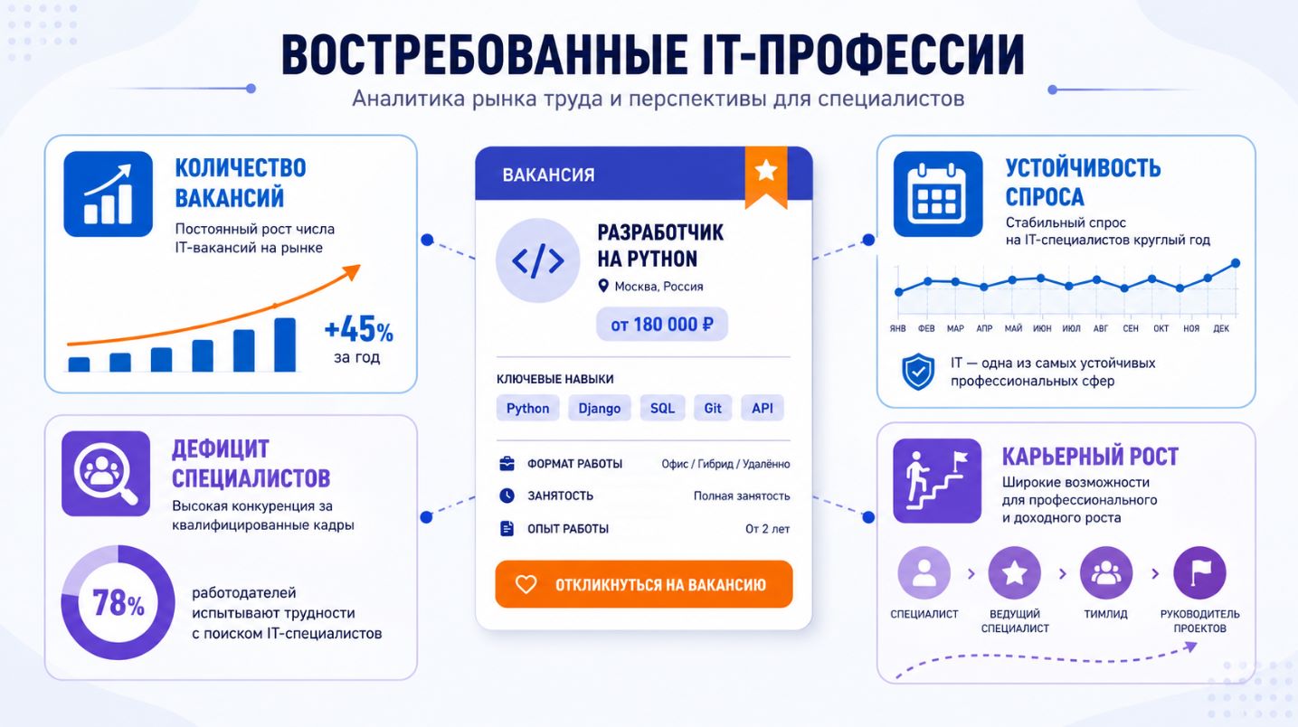 Критерии востребованности профессии в IT: вакансии, дефицит специалистов, устойчивость спроса и карьерный рост