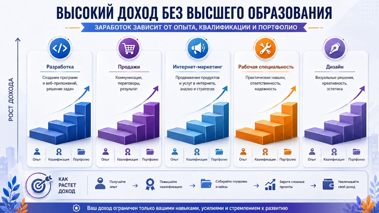 Высокооплачиваемые профессии без высшего образования